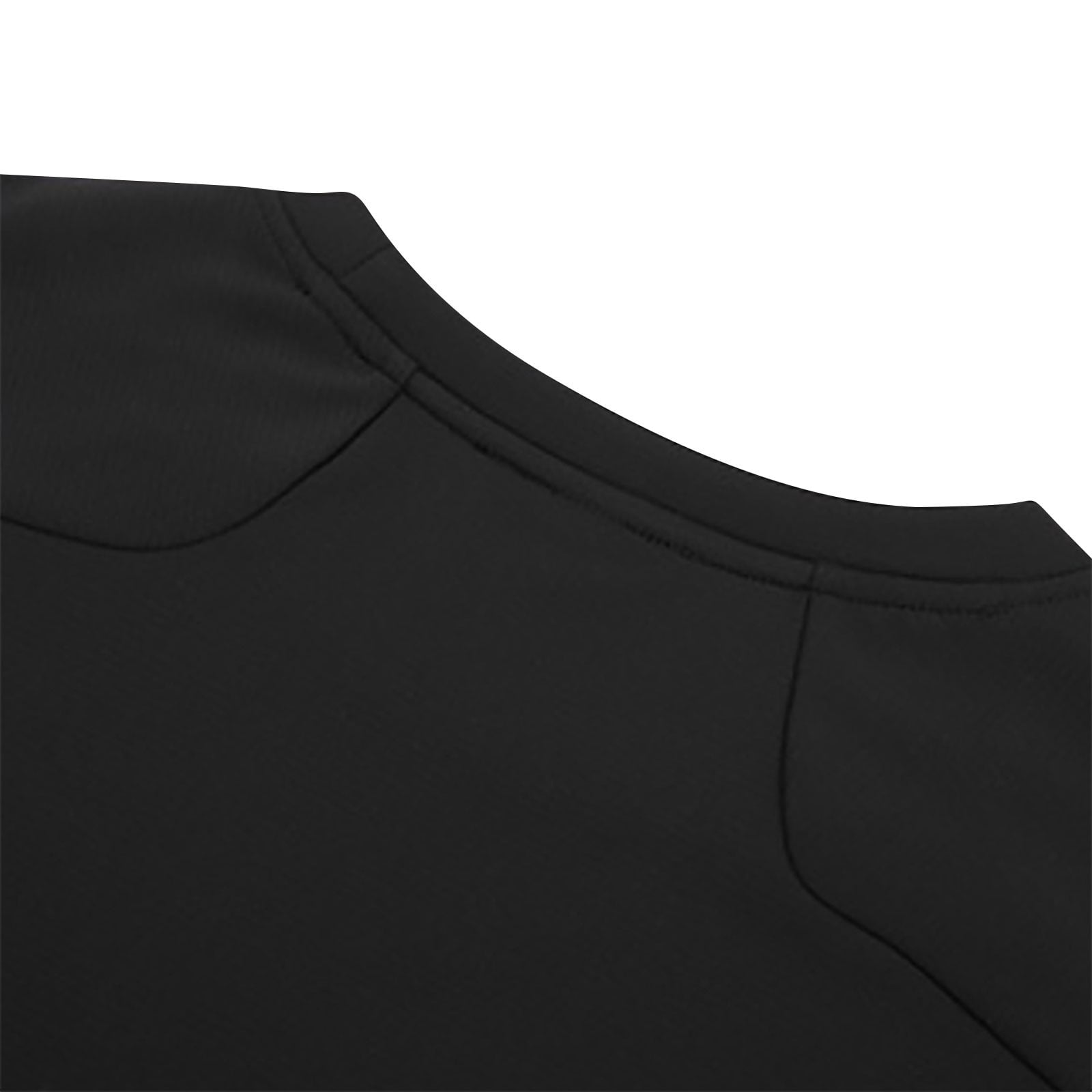 VSSSJ Men's Athletic T-Shirts Long Sleeve Raglan Crew Neck Muscle Fit Workout Fitness Running Solid Color Basic Pullover Shirt Black XXXL