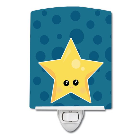 Caroline's Treasures BB7159CNL Weather Night Star Face Ceramic Night Light, 6x4x3", multicolor