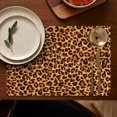 thumbnail image 5 of Vintage Leopard Print Dining Table Placemats Set of 4, Flax Linen Heat Resistant Wrinkle Free with Artistic Cheetah Pattern for Classic Jungle Decor Style, 5 of 6