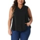 thumbnail image 1 of GRACE & GRANDEUR Blusa sin mangas básica de talla grande para mujer, escote en V, color negro, 4X, 1 of 1