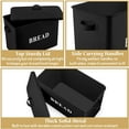 thumbnail image 2 of Bread Box for Kitchen Countertop, VeSteel Black Metal Bread Bin Holder for Modern Farmhouse Decor, Extra Large & High Capacity Storage Container - 13" x 9.8" x 7.3" - Holds 2+ Loaves, Vintage Style, 2 of 7