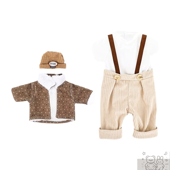 JUMIKLLQ 18 Inch Fall & Winter Reborn Baby Doll Clothes Outfit, Cute Soft Doll Clothing Set, Pretend Play Doll Accessories, Holiday or Daily Pretend Play Gift Stocking Stuffer for Kids Girls and Boys