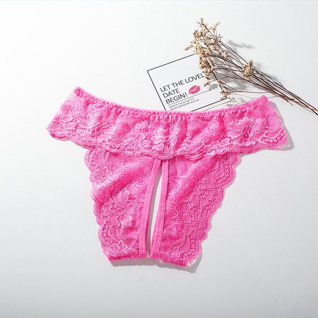 Bragas de talla grande con entrepierna abierta para mujer, ropa interior transparente de encaje, lencería Sexy, tangas de estiramiento, Culotte para mujer, 6 colores Tan Jianjun unisex