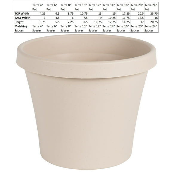 Bloem 6.5" x 6.5" x 5.5" Round Taupe Plastic and Resin Solid Print Plant Planter