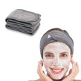 thumbnail image 4 of Toalla elástica con diadema de spa facial ajustable para lavar el baño, yoga, maquillaje deportivo, paño de ducha cosmético, banda para el cabello par Gris Baoblaze Pañuelo de spa, 4 of 8