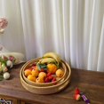 thumbnail image 1 of Cesta de frutas de paja tejida de ratán, bandeja de frutas, bandeja de té, caja de almacenamiento con asa redonda para picnic, 1 of 5