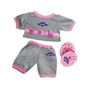 batgirl pj's w/slippers teddy bear clothes outfit fits most 14" - 18" build-a-bear and make your own stuffed animals