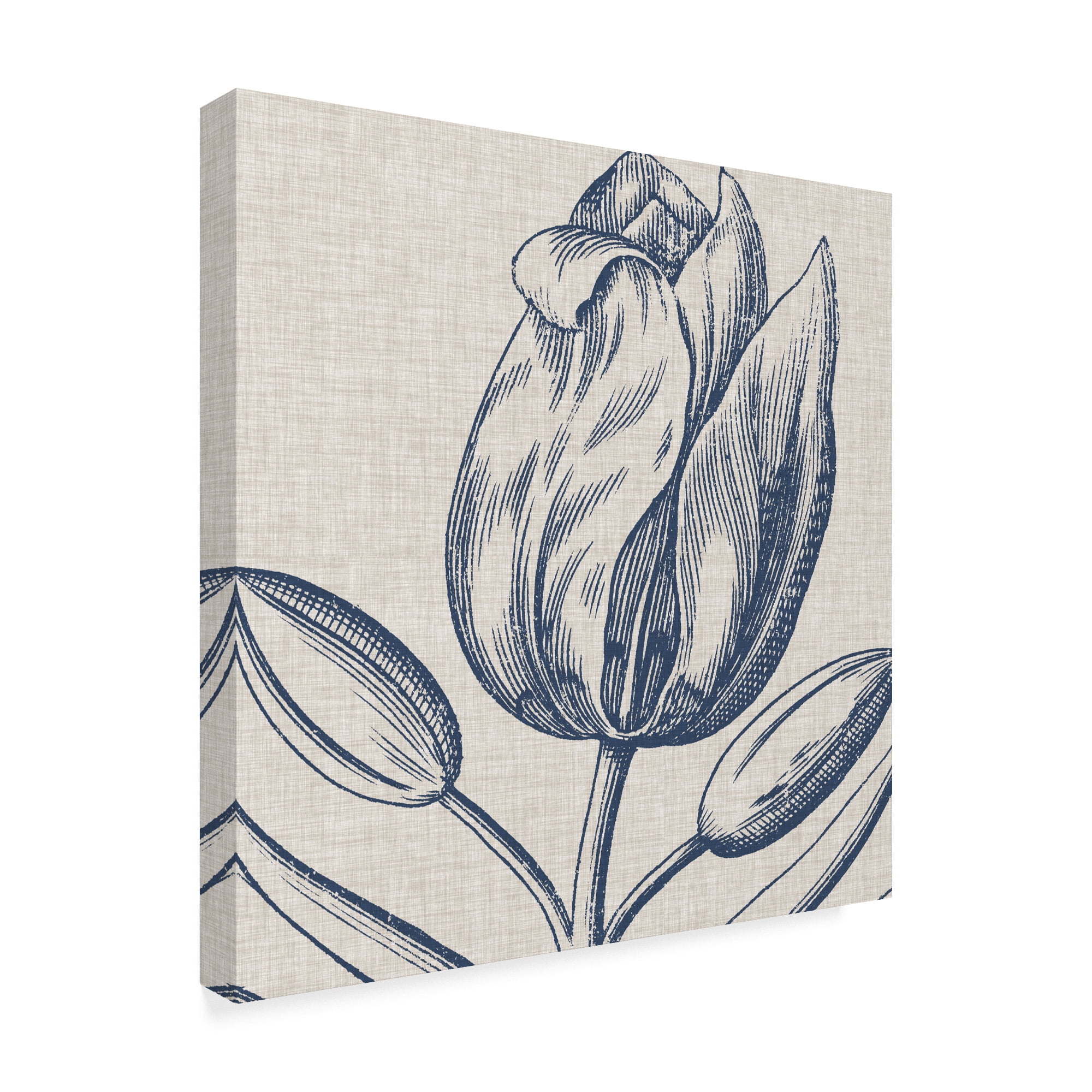 Trademark Fine Art 'Indigo Floral on Linen IV' Canvas Art by Vision Studio