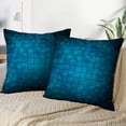 thumbnail image 3 of LALILO Throw Pillow Covers Tiles Blue Blue Navy Backdrop Checkered Cushion Cover 18" x 18", 2 Pack, 3 of 6