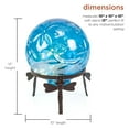 thumbnail image 4 of Alpine Corporation 10" W x 10" L x 13" H Embossed Glass Light-up Gazing Globe, Blue, 4 of 17