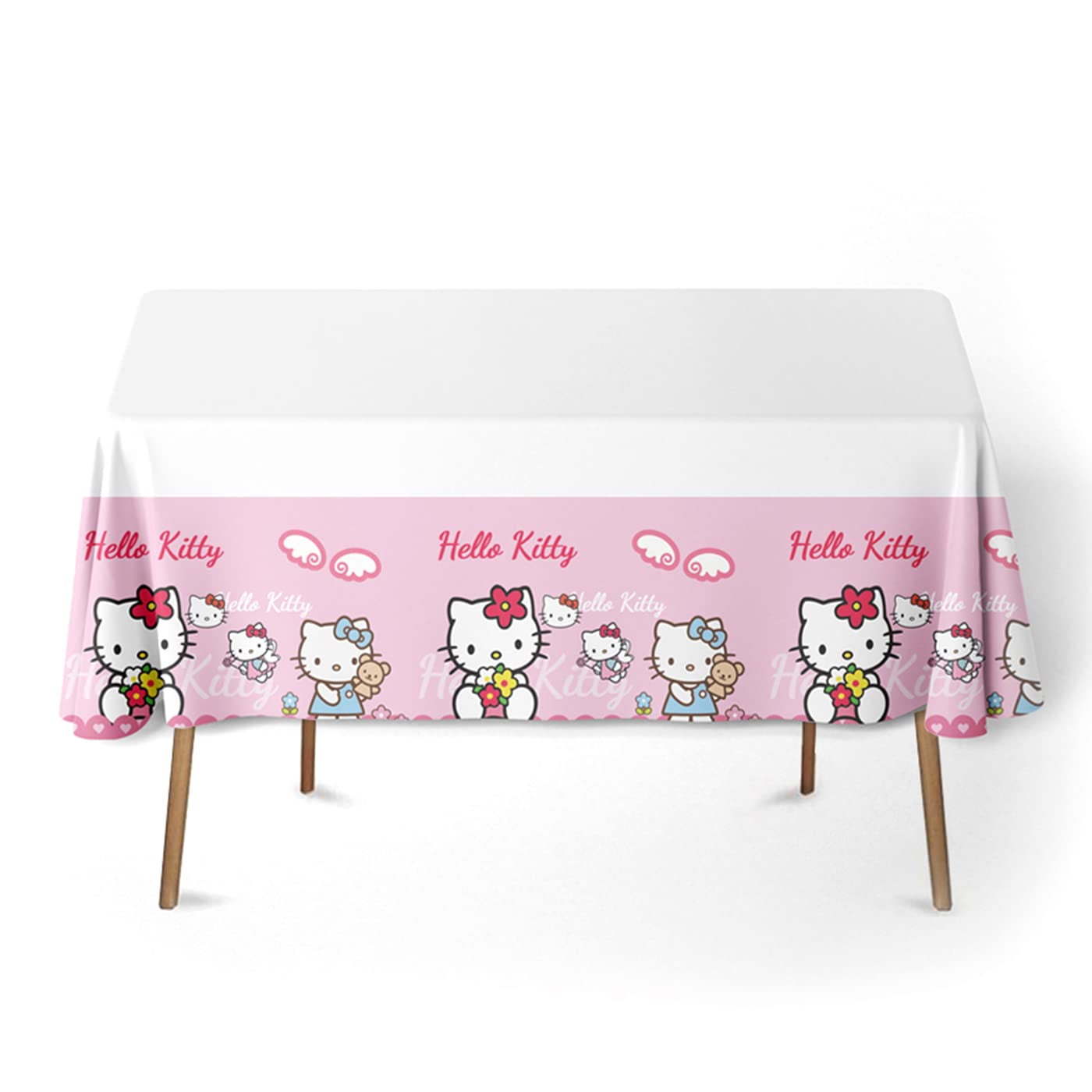 BCASA 1Pack Hello Kitty Tablecloth Disposable Tabl