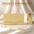 thumbnail image 6 of Suede Evening Bag Formal Clutch Purses for Women Sparkling Evening Bag with Detachable Chain for Prom Wedding Party, 6 of 6