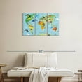 thumbnail image 2 of Elephant Stock Domestic Animals World Map Wall Art - Horizontal Multi Panel Canvas - Living Room Wall Decor - Map Multi Panel - Beige And Gold Decor - 33" x 20", 2 of 8