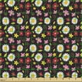 thumbnail image 2 of Floral Fabric by the Yard, Continuous Daisy Flowers in Colorful Composition Illustration Pattern, Upholstery Fabric for Dining Chairs Home Decor Accents, Dark Maroon Multicolor by Ambesonne, 2 of 5