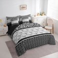 thumbnail image 3 of jejeloiu Vintage Baroque Flower 7 Pieces Bedding Comforter Set,Gray White Damask Full Bedding Set For Girls Boys Reversible, 3 of 8