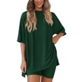 thumbnail image 1 of Set de salón Outfit PRETTYGARDEN de 2 piezas para mujer 2025, color verde oscuro, 1 of 6