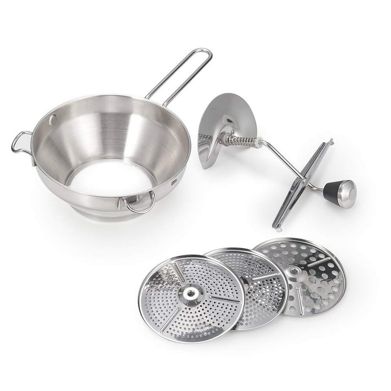 Rotary Food Mill Potato Ricer with 3 Interchangeable Disks Great