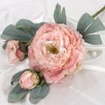 thumbnail image 2 of Flores artificiales rosa blanca falsa rosa y peonía de seda con hojas verdes para centros de mesa de boda DIY decoración nupcial, 1 Uds., 2 of 5