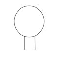 thumbnail image 1 of 2/1Pc Garden Plant Support Stake Stand Round Vine Climbing Rack Ironheart-Shaped Flower Plant Trellis Support Frame Garden Decor, 1 of 5