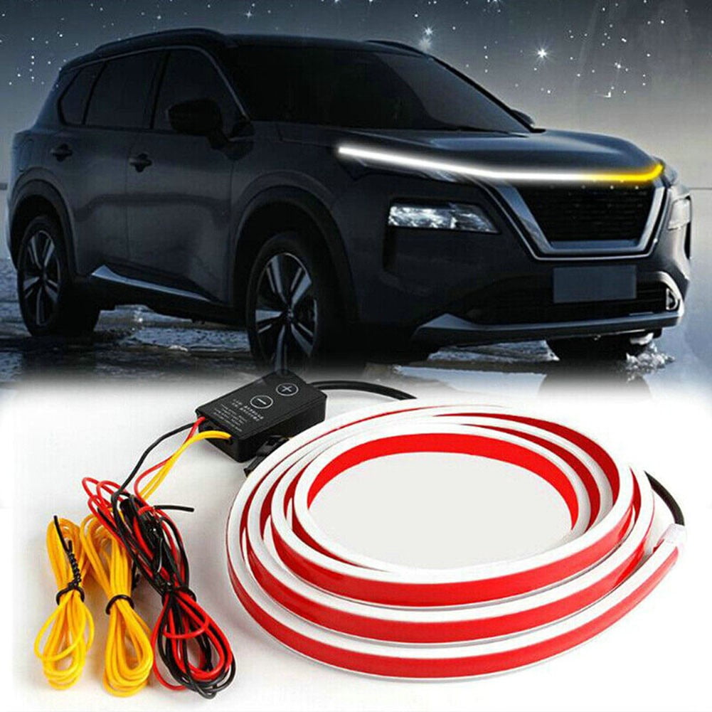 Ana Car Start Scan Dynamic LED Hood Light 7) Hood Light Strip for Car with Glowing Mode Stand out During Day and Night