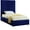 Blue, variant on Meridian Furniture Candace Solid Wood Tufted Velvet Twin Bed in Navy