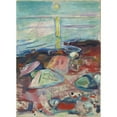 thumbnail image 2 of Edvard Munch 14x18 Black Ornate Wood Framed Double Matted Museum Art Print Titled - Moonlight on the Beach (1904), 2 of 5