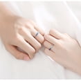thumbnail image 3 of 2Pcs Love Couple Rings Sea Blue Meteoric Star Promise Bands for Valentine's Day, 3 of 9