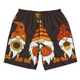 thumbnail image 2 of Honeii's Fall Gnomes Print Men's Casual Shorts with Drawstring，Swim Trunks Quick Dry Beach Shorts, 2 of 5