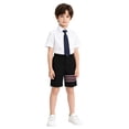 thumbnail image 5 of XEGLSBU School Shorts for Boys Lightweight Casual Dress Plaid Short Pants with Elastic Waist for Daily and Formal Occasions Black Size 8-9 Years, 5 of 6