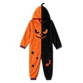 thumbnail image 2 of Orange Halloween Costumes For Women Adult Polyester Plush Fleece Hooded Funny Cozy Pajamas Jumpsuit Thickened Casual Loungewear Outfits 2XL, 2 of 5