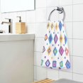thumbnail image 3 of Yayeee 100% Cotton Hand Towels for Bathroom 16" x 28" Soft Absorbent Kitchen Towel, Purple Retro Shapes, 3 of 7