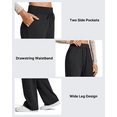thumbnail image 3 of G4Free Smoofit Fleece Lined Wide Leg Sweatpants for Women Drawstring Thermal Casual Pants with Pockets, 3 of 7