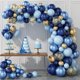 thumbnail image 1 of Navy Blue Balloon Arch Kit, 97pcs, Birthday Balloon Arch, Gold Blue Balloons, Gold Confetti, Baby Shower Balloon Arch, 1 of 5