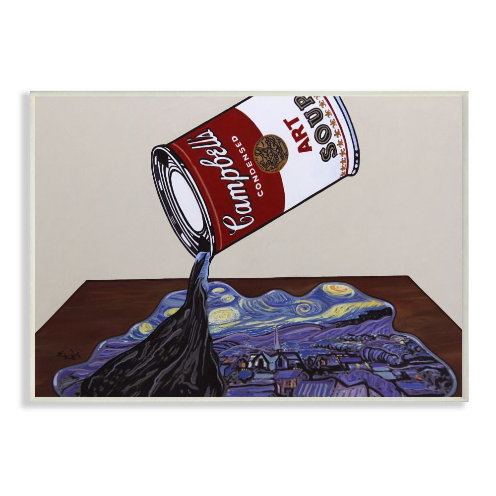 Stupell Industries Art Soup Van Gogh Andy Warhol Parody Modern Design Wall Plaque by Eric Waugh