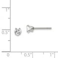 thumbnail image 3 of Chisel Stainless Steel Polished 4mm Heart CZ Stud Post Earrings, 3 of 3