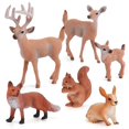 thumbnail image 1 of Simulation Animal Reindeer Squirrel Red Fox Animal Model Wholesale Set White-tailed Deer Solid Figure (6 Pieces), 1 of 5
