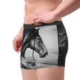 thumbnail image 2 of Balery Running Horse Black And White Calzoncillos bóxer para hombre, ropa interior de algodón suave y transpirable con cinturilla de nailon-XX-Large, 2 of 5