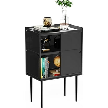 Acrylic Accent Cabinet with Sliding Door