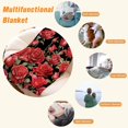 thumbnail image 3 of Rose Throw Blanket 50x60 Red Floral Blanket Blanket for Couch Sofa Bed Soft Cozy Lightweight Fuzzy Plush Fleece Blankets Black Spring Summer Flower Decorations Blanket 50 by 60, 3 of 6