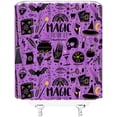thumbnail image 3 of Halloween Shower Curtain Black Alchemy Skull Skeleton Ghost Pumpkin Magic Witch Witchcraft Moon Star Gothic Spooky Halloween Fabric Bathroom Decor Curtain with Hooks, 3 of 3