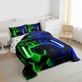 thumbnail image 6 of Erosebridal Gradient Gamepad Comforter Sets Twin Size, Abstract Geometric Comforters & Duvets, Gaming Reversible Duvet Insert, Lightweight Room Decoration, 2pcs, 6 of 7
