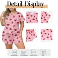 thumbnail image 5 of Musefolio Women's Pajama Sets Summer Short Sleeve Round Neck Comfort Fit Printed Pattern Casual Sleepwear 1X-5X, 5 of 9