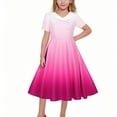 thumbnail image 5 of Avrntaa Summer Dress for Little Girls Short Sleeve A-Line Maxi Dresses Gradient Cute Sundress for 5-14Y, 5 of 5