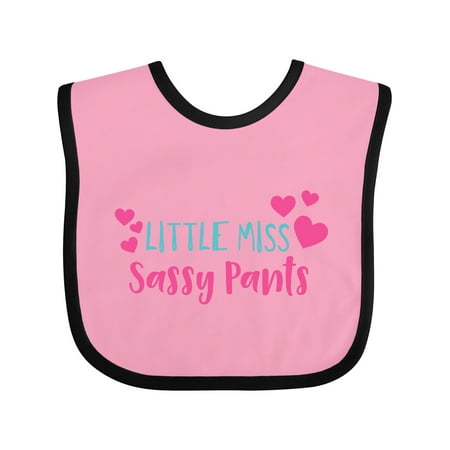 

Inktastic Little Miss Sassy Pants Sassy Sassy Girl Hearts Gift Baby Girl Bib
