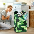 thumbnail image 5 of Yayeee Freestanding Laundry Hamper with Handle Collapsible Large Storage Basket for Clothes, Green Camouflage Pattern, 5 of 7
