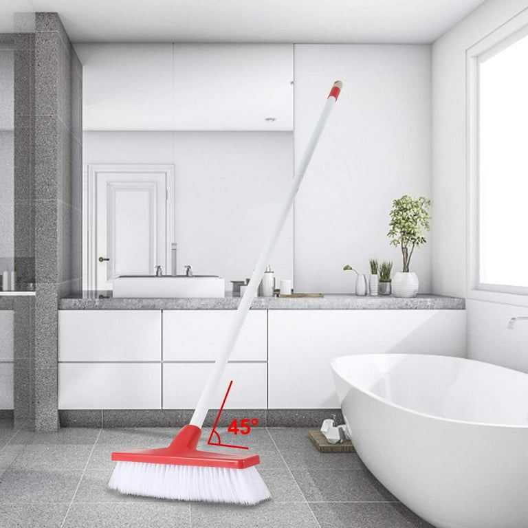 Eyliden Tub Scrubber Brush with Long Handle, 2 in 1 Tub and Tile Clean