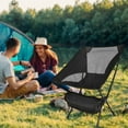 thumbnail image 4 of Silla plegable ligera Cola para acampar Asiento de pesca alta carga portátil Negro, 4 of 8