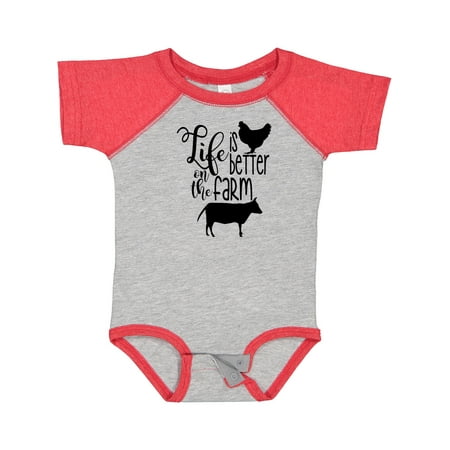 

Inktastic Life is Better on the Farm Chicken and Cow Gift Baby Boy or Baby Girl Bodysuit