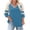 Sky Blue, variant on Qiopertar Plus Size Color Block V-Neck 3/4 Sleeve Tops for Women Loose Casual Fashion T-Shirts Relaxed Oversized Tees, Brown 3XL