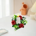 thumbnail image 7 of Artificial Rose Candle Ring Wreath Christmas Floral Wreaths Candlestick Romantic Table Centerpiece Decoration Suitable For Wedding Ceremony Valentines Day and Party Ambiance, 7 of 7